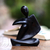 Wood sculpture, 'Deep Thinking' - Abstract Black Suar Wood Sculpture from Indonesia (image 2) thumbail