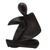 Wood sculpture, 'Deep Thinking' - Abstract Black Suar Wood Sculpture from Indonesia thumbail