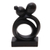 Wood sculpture, 'Caring Couple' - Abstract Romantic Black Suar Wood Sculpture from Indonesia thumbail