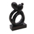 Wood sculpture, 'Caring Couple' - Abstract Romantic Black Suar Wood Sculpture from Indonesia (image 2c) thumbail