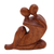 Wood sculpture, 'Act of Love' - Abstract Romantic Suar Wood Sculpture from Indonesia thumbail