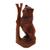 Escultura de madera - Escultura de oso de madera de suar tallada a mano de Bali