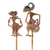 Marionetas de sombras de cuero, (pareja) - Marionetas de sombras de cuero de Arjuna y Srikandi en marrón (par)
