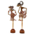 Marionetas de sombras de cuero, (pareja) - Marionetas de sombras de cuero de Arjuna y Srikandi en marrón (par)