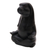 Wood sculpture, 'Pregnant Yoga Bunny in Black' - Wood Pregnant Yoga Bunny Sculpture in Black from Bali (image 2d) thumbail
