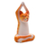 Holzskulptur - Asana-Pose-Yoga-Katzenskulptur aus orangefarbenem Suar-Holz aus Bali