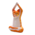 Wood sculpture, 'Toward the Sky Orange Yoga Cat' - Orange Suar Wood Asana Pose Yoga Cat Sculpture from Bali (image 2d) thumbail