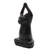 Wood sculpture, 'Toward the Sky Black Yoga Cat' - Black Suar Wood Asana Pose Yoga Cat Sculpture from Bali