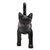 Wood sculpture, 'Curious Kitten in Black' - Wood Standing Cat Sculpture in Black from Bali from Bali (image 2c) thumbail