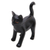 Wood sculpture, 'Curious Kitten in Black' - Wood Standing Cat Sculpture in Black from Bali from Bali (image 2d) thumbail