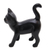 Wood sculpture, 'Curious Kitten in Black' - Wood Standing Cat Sculpture in Black from Bali from Bali (image 2e) thumbail