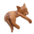 Wood sculpture, 'Relaxed Cat' - Natural Finish Suar Wood Sleeping Cat Sculpture from Bali (image 2c) thumbail