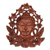 Wood relief panel, 'Flowery Buddha' - Floral Buddha-Themed Suar Wood Relief Panel from Bali thumbail