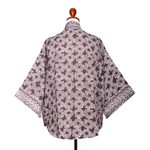 Rayon kimono jacket, 'Nebula in Pewter' - Rayon Kimono Jacket in Pewter from Bali
