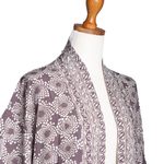 Rayon kimono jacket, 'Nebula in Pewter' - Rayon Kimono Jacket in Pewter from Bali