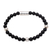 Onyx beaded bracelet, 'Hammered Beauty' - Onyx and Hammered Silver Beaded Bracelet from Bali thumbail