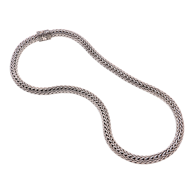 Collar de cadena de plata esterlina - Collar de cadena Naga de plata esterlina de 18 pulgadas de Bali