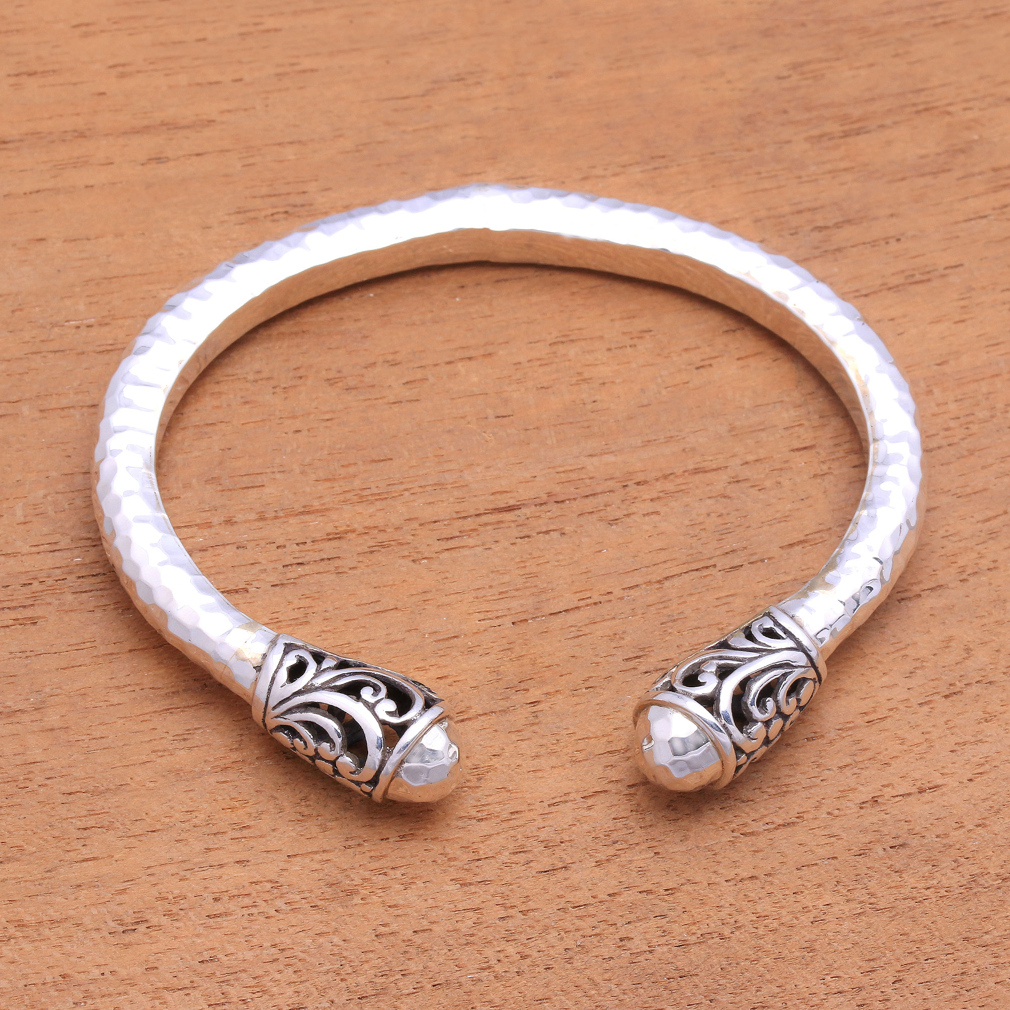 mens bold and elegant artisan hammered sterling silver cuff bracelet - made  to order
