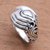 Sterling silver band ring, 'Soul in Hand' - Sterling Silver Hand Band Ring from Bali (image 2b) thumbail
