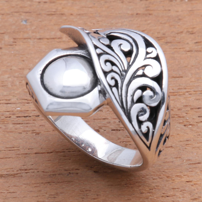 Sterling silver cocktail ring, 'Canopy Cover' - Artisan Crafted Sterling Silver Cocktail Ring from Bali