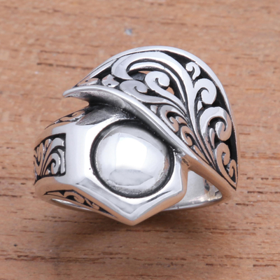 Sterling silver cocktail ring, 'Canopy Cover' - Artisan Crafted Sterling Silver Cocktail Ring from Bali