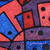 'Three Best Friends' - Dog-Themed Red and Blue Cubist Painting from Java (image 2c) thumbail