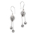 Sterling silver dangle earrings, 'Leafy Dew' - Leafy Sterling Silver Dangle Earrings Crafted in Bali