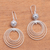Ohrringe aus Sterlingsilber, 'Layered Rings', 'Layered Rings - Ohrringe mit Ringmuster Ohrhänger aus Sterlingsilber aus Bali