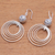 Ohrringe aus Sterlingsilber, 'Layered Rings', 'Layered Rings - Ohrringe mit Ringmuster Ohrhänger aus Sterlingsilber aus Bali