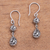 Sterling silver dangle earrings, 'Traditional Dew' - Dewdrop Sterling Silver Dangle Earrings from Bali thumbail