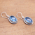 Blue topaz dangle earrings, 'Sparkling Lake' - 9-Carat Faceted Blue Topaz Dangle Earrings from Bali (image 2b) thumbail