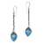 Amazonite dangle earrings, 'Sky Teardrops' - Teardrop Amazonite Dangle Earrings from Bali