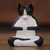 Wood sculpture, 'Meditating Tuxedo Kitty' - Wood Sculpture of a Meditating Tuxedo Cat from Bali (image 2) thumbail