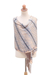 Batik silk shawl, 'Slate Majesty' - Batik Silk Shawl in Slate and Buff from Bali (image 2e) thumbail