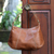 Leather handbag, 'Simple Fashion in Sepia' - Handmade Leather Handbag in Sepia from Java