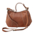 Lederhandtasche, „Einfache Mode in Sepia“. - Handgefertigte Lederhandtasche in Sepia aus Java