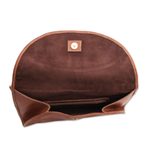 Leather wristlet, 'Easygoing in Sepia' - Leather Envelope Wristlet in Sepia from Java