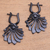 Horn drop earrings, 'Open Petals' - Flower-Shaped Horn Drop Earrings from Bali