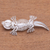 Sterling silver filigree brooch pin, 'Intricate Lizard' - Sterling Silver Filigree Lizard Brooch from Java