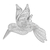 Sterling silver filigree brooch pin, 'Intricate Hummingbird' - Sterling Silver Filigree Hummingbird Brooch from Java (image 2a) thumbail