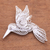 Broche de filigrana en plata de primera ley - Broche de colibrí de filigrana de plata esterlina de Java