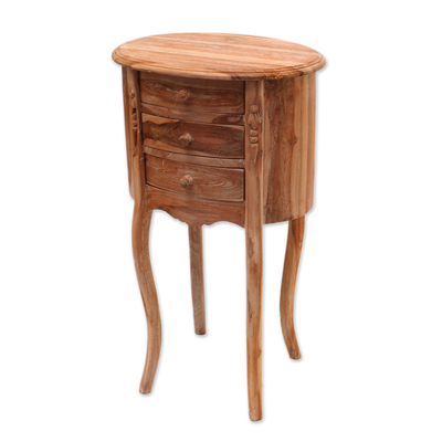 Teak wood chest of drawers, 'Oval Beauty' - Oval Teak Wood Chest of Drawers from Bali