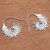 Sterling silver half-hoop earrings, 'Summer Pods' - Pod Motif Sterling Silver Half-Hoop Earrings from Bali (image 2b) thumbail