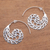 Sterling silver half-hoop earrings, 'Romantic Vines' - Vine Pattern Sterling Silver Half-Hoop Earrings from Bali (image 2) thumbail
