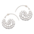Sterling silver half-hoop earrings, 'Romantic Vines' - Vine Pattern Sterling Silver Half-Hoop Earrings from Bali thumbail