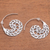 Sterling silver half-hoop earrings, 'Romantic Vines' - Vine Pattern Sterling Silver Half-Hoop Earrings from Bali (image 2b) thumbail