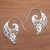 Sterling silver half-hoop earrings, 'Exciting Vines' - Vine Motif Sterling Silver Half-Hoop Earrings from Bali (image 2) thumbail