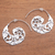 Sterling silver half-hoop earrings, 'Garden Waves' - Sterling Silver Vine Half-Hoop Earrings from Bali (image 2) thumbail