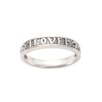 Sterling silver band ring, 'Love Swirls' - Love-Themed Sterling Silver Band Ring from Bali