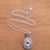Blue topaz pendant necklace, 'Angel Eye' - Swirl Pattern Blue Topaz Pendant Necklace from Bali (image 2) thumbail